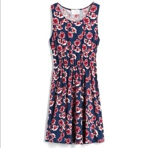 French Grey Floral Dress XL Comfortable Mini Dress Flower Print